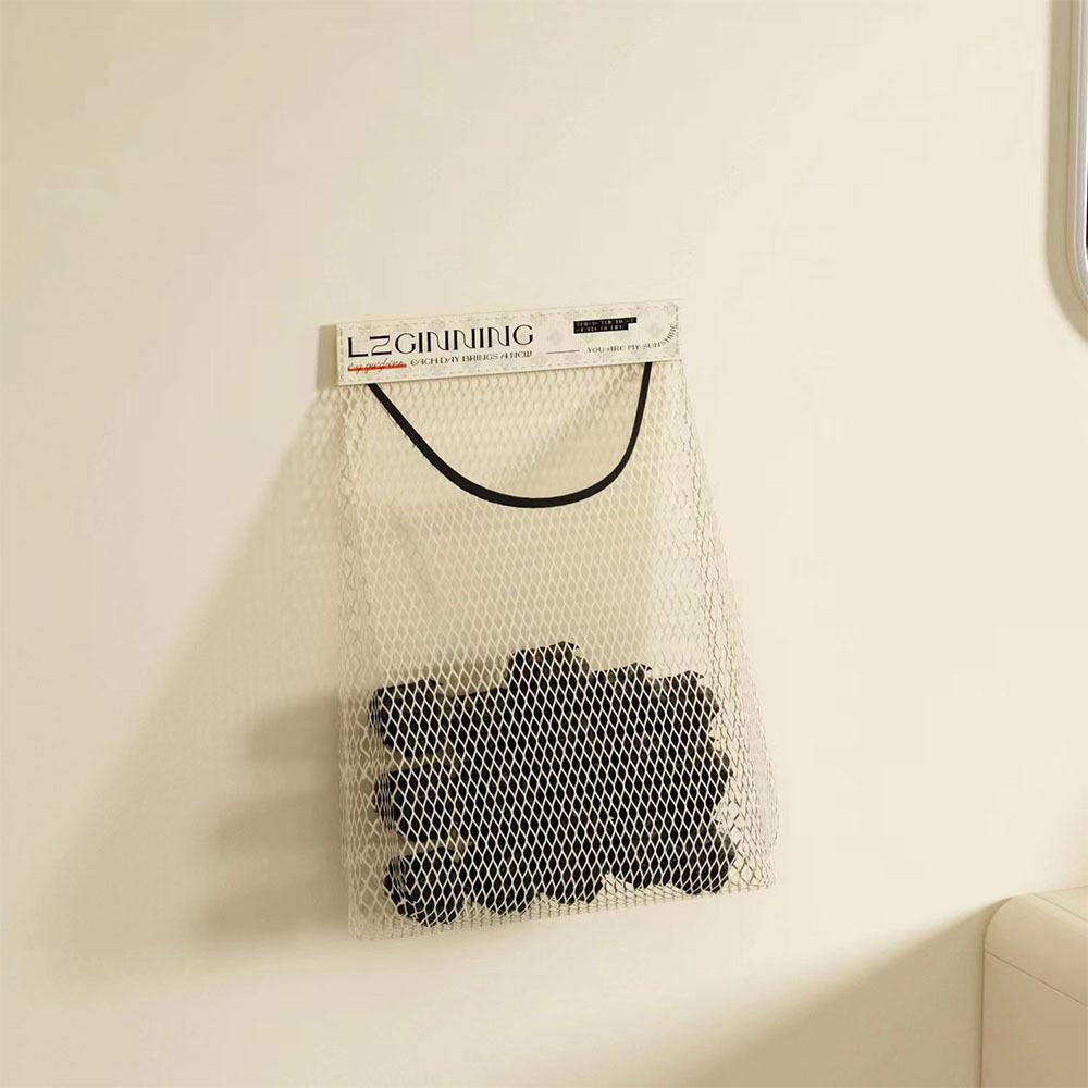 Reusable Kitchen Hanging Mesh Bag Polyester Storage Bag Kitchen Net Pocket