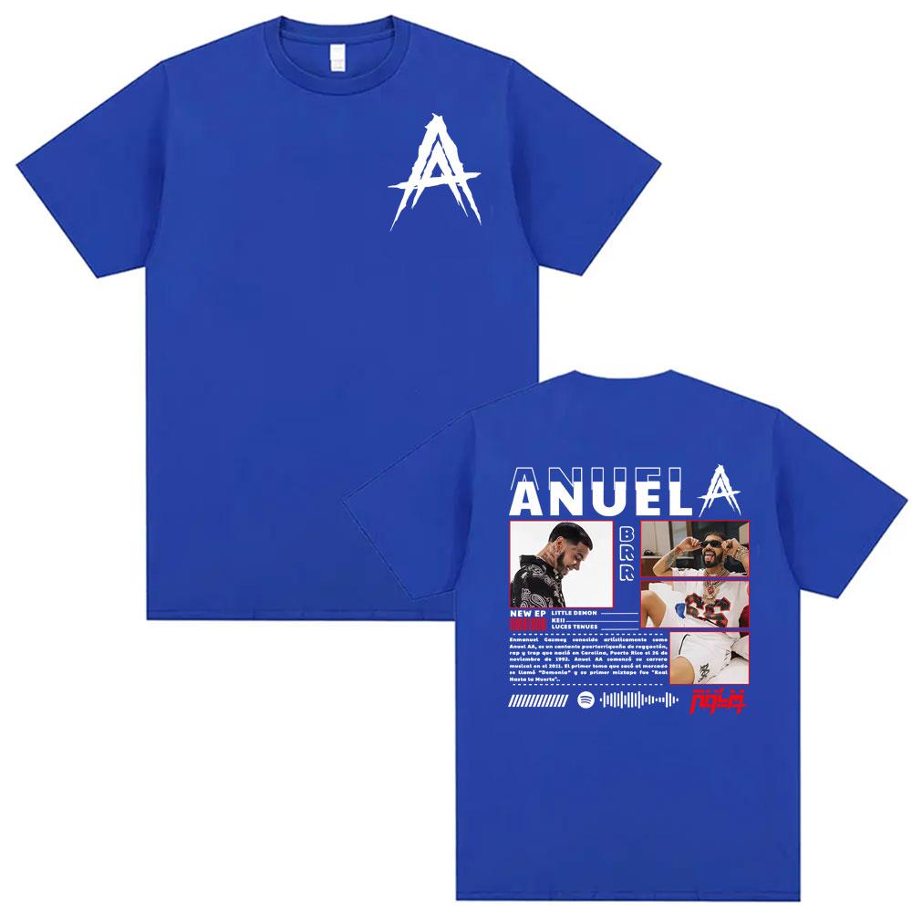Anuel AA Rhlm 2 Real Hasta La Muerte Album T Shirt Unisexs Clothing Harajuku Fashion Classic Tshirts Oversized 100 Cotton Tshirt