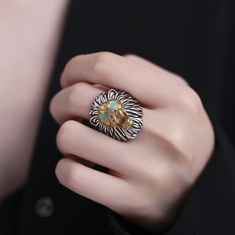 Pierścień Męska Osobowość Wszechstronny Hip-Hop Retro Trend Otwarcie Może Dostosować Kreatywne Ozdoby Ręczne 