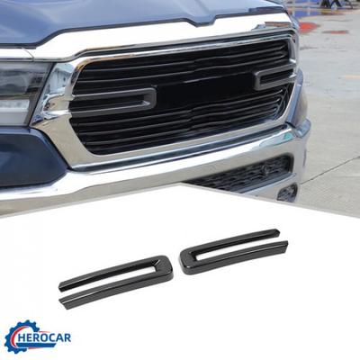 2XFront Grill Erts Cover Trim For Dodge Ram 1500 + Carbon Fiber Grain