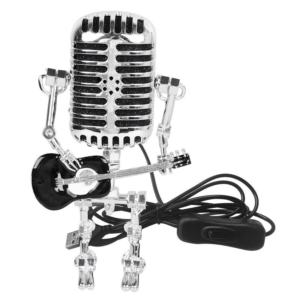 

Микрофон Гитара Робот Светодиодные Ночники Настольная Лампа Лампочки Настольные Лампы Настенные Лампы Ретро Ручная Работа Уникальный Домашний Рабочий Стол Украшения чёрный