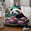 1pc Panda, Cherry Blossom Blanket Lightweight Blanket Throw Blanket For Sofa, Bed, Travel, Camping, Livingroom, Office, Couch, Chair yy251010099