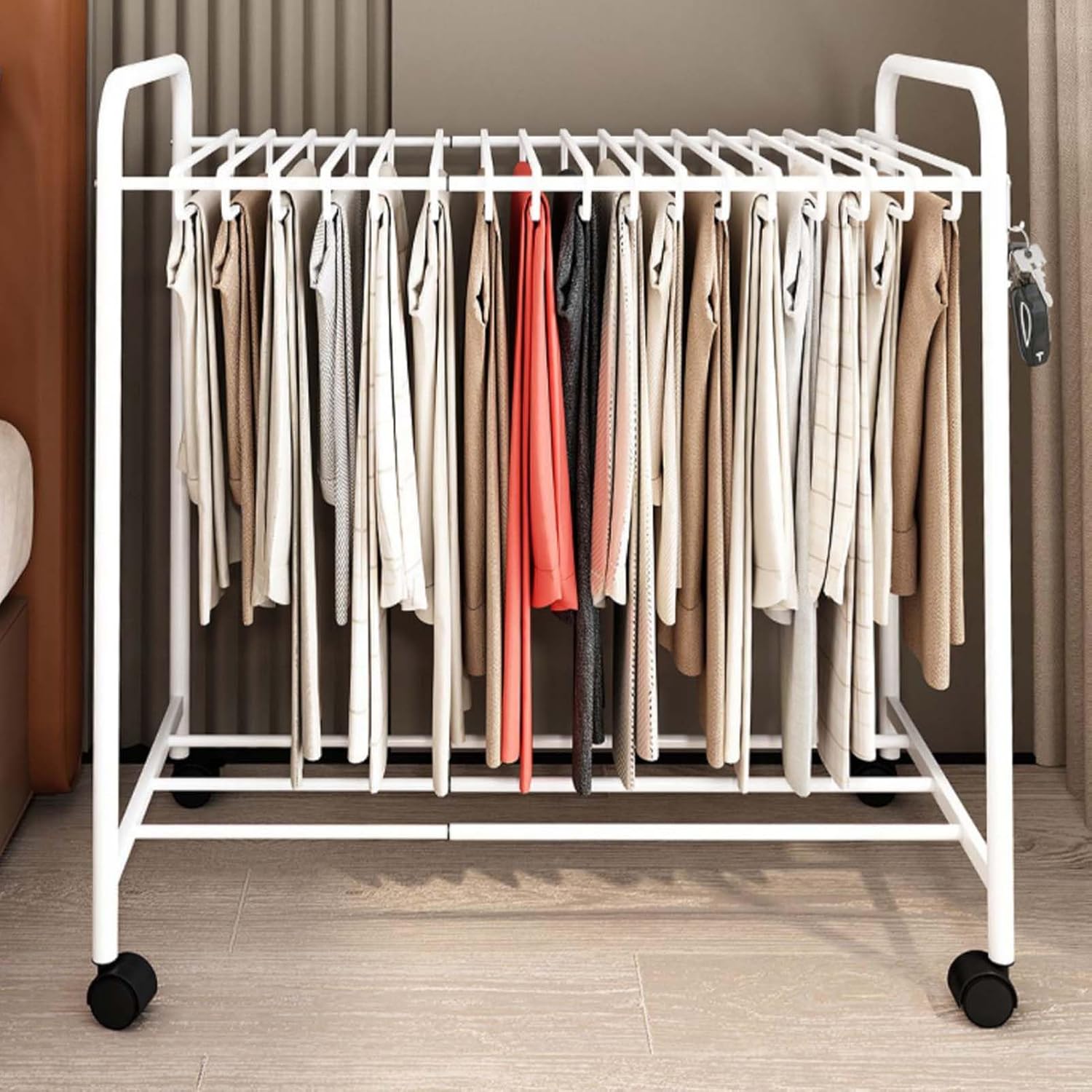 Rolling Pants Trolley Trouser Hangers with