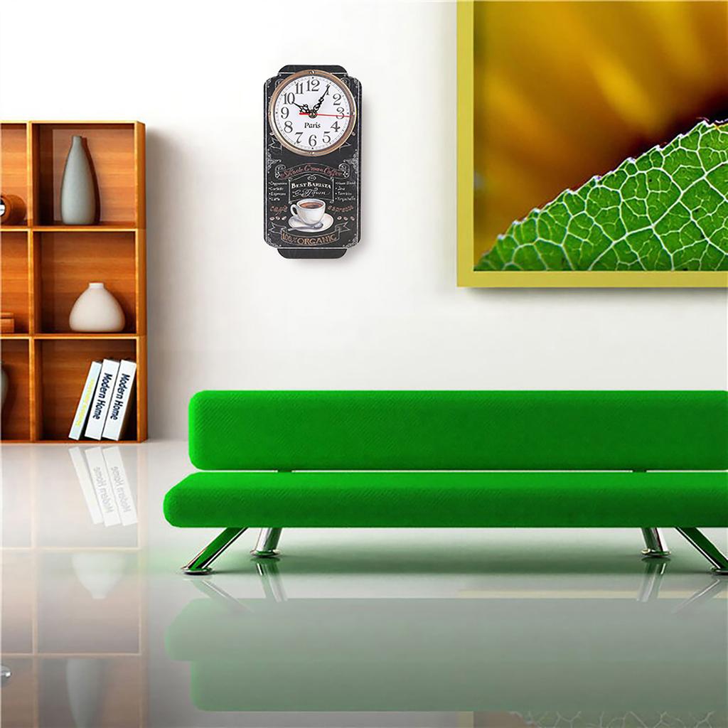 Elegant Style Rectangular Wall Clock Stylish Hanging Clock for Living Room Bar Ornament