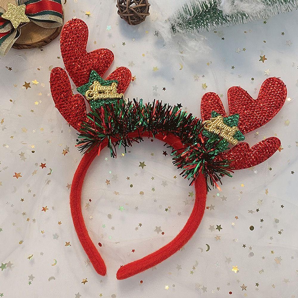 Dress Up Elk Hair Band Christmas Decoration Antlers Headband Female Hair Hoop Christmas Headband
