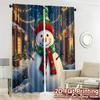 2pcs,Curtains Cute Snowman Christmas Winter Scene (3) Popular Creative Curtains Versatile Fabric Curtains Thermal Insulation,