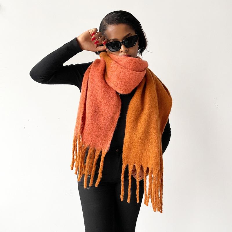 Autumn and winter new Maillard imitation cashmere plaid scarf women's winter high sense versatile shawl thickened, warm circumference