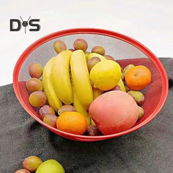Fruit Bowl Vegetable Basket 24/28cm Metal Mesh Bowl for Washing Fruits Vegetables Snacks Tabletop Decorative Holder Kitchen Cafe Restaurant Home Use