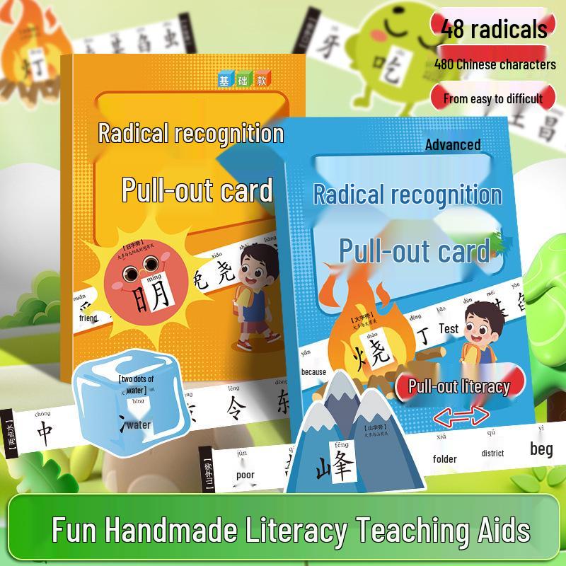 

Elementary Pictographic Radical Recognition Cards for Children Ages 3+