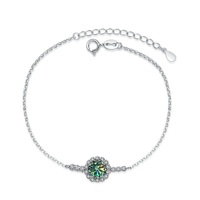 Bague Ringen S925 Sterling Silver Full Star Double Row Drill D Color Mossan Stone Bracelet Female Niche 1 Carat Mossan Diamond