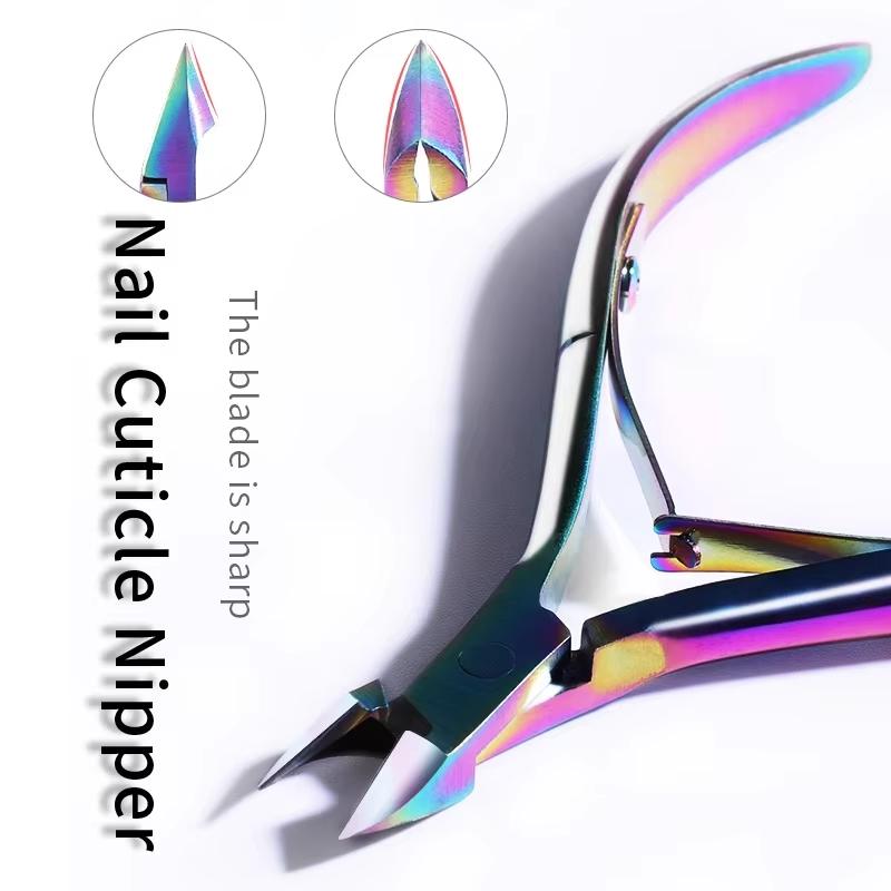 1 Pcs Germany Colorful Scissor Nipper Clipper Plier Nail Cuticle Dead Skin Remover Clear Nail Art Tool for Beauty Salon