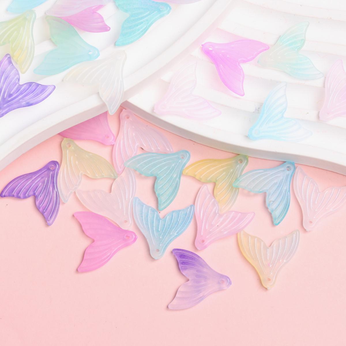 

Высококачественные бусины ручной работы из творческого материала, 100 шт., перфорированный кулон «Рыбий хвост» для изготовления браслета и ожерелья, градиентные ювелирные аксессуары «сделай сам»