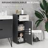 Chipboard Bathroom Cabinet with Drawer and Adjustable Two-Tier 30x30x82cm. Gray