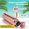 Hammered Water Bottle 620ml Water Vessel Double Layer Hammered Bottle with Cleaning Brush Leakproof and Portable for Home