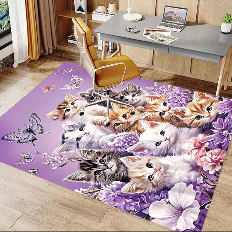 1 Pezzo Gattini Fiori Extra Large Antiscivolo Tappeto per Pavimento, Ufficio, Famiglia, Camera da Letto, Studio - Tappeto Grande AreaJ0390