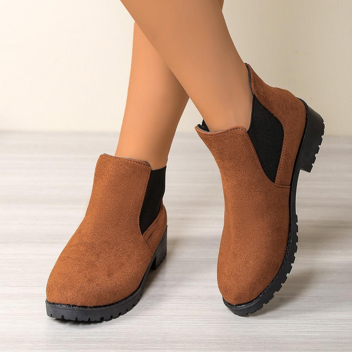 

Женские ботинки Мартина на толстом каблуке с круглым носком 36 коричневый