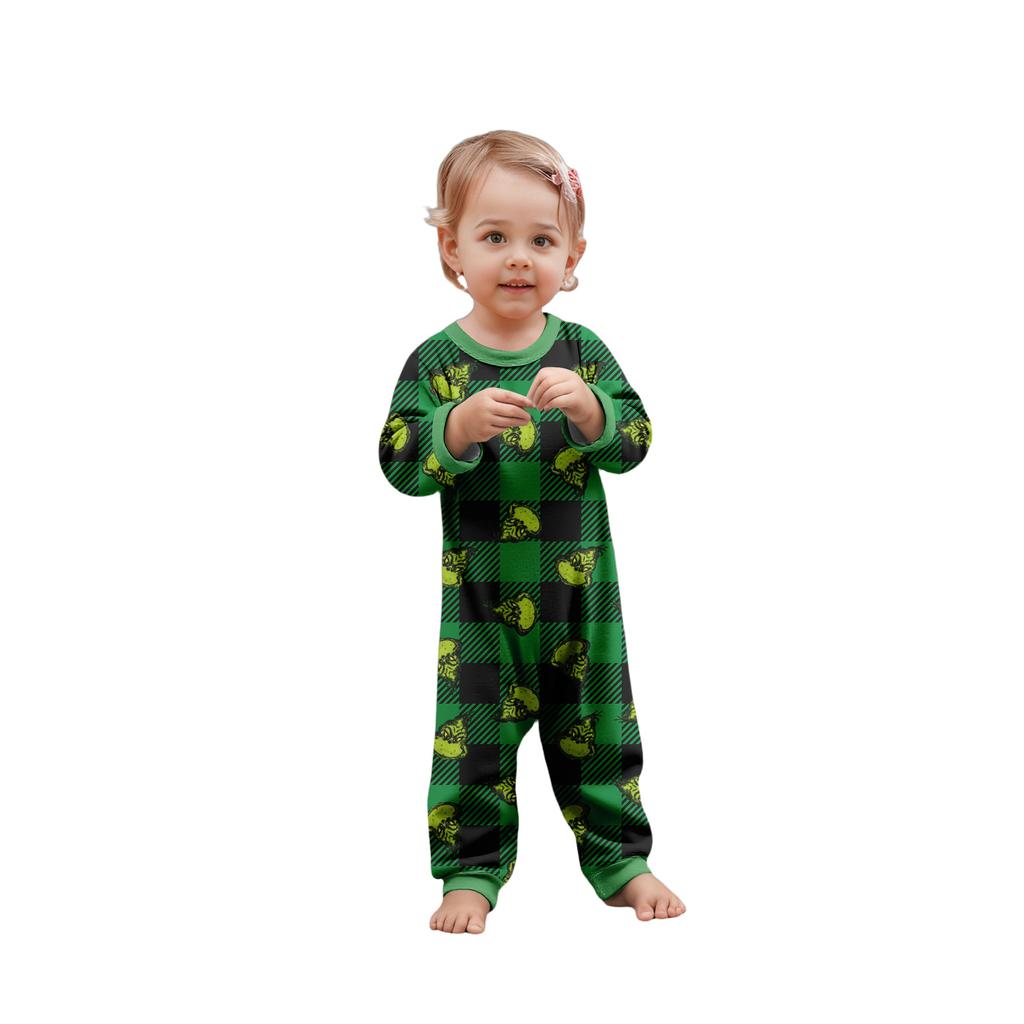 Christmas Print Cute Family Set Pajamas, Home Clothes, Family Set Long Sleeve Top Pants Set