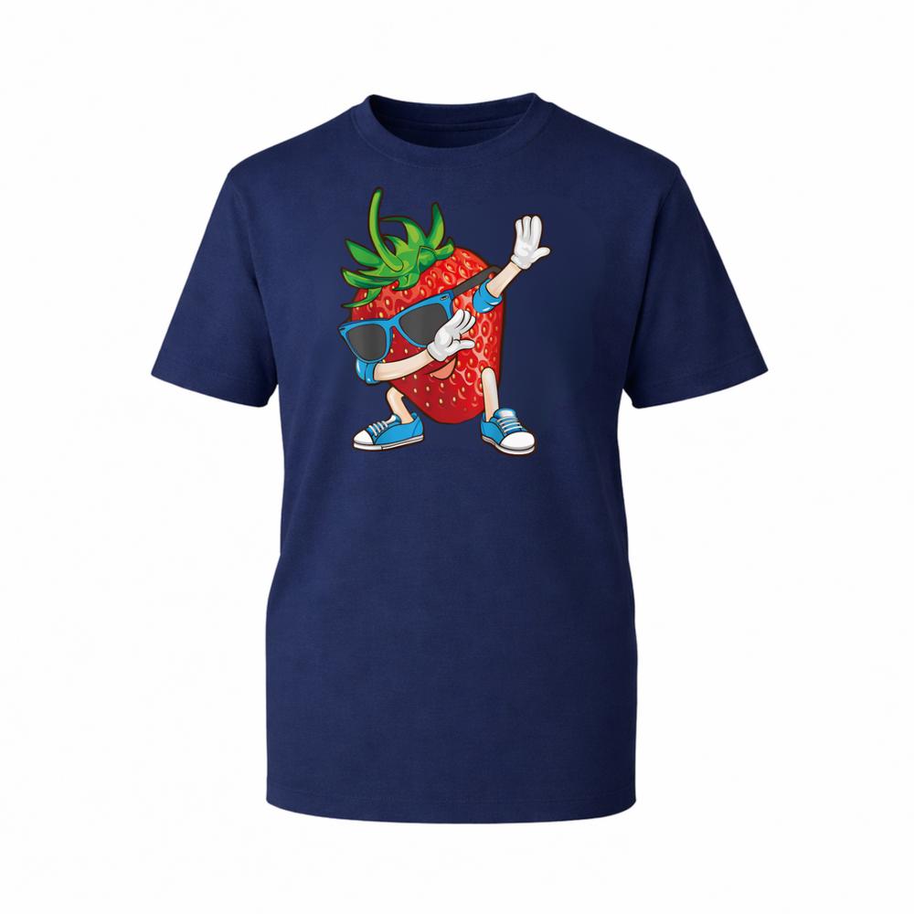 Dabbing Strawberry Graphic Tee Cool Cartoon Fruit Sunglasses Unisex Gift TTop S
