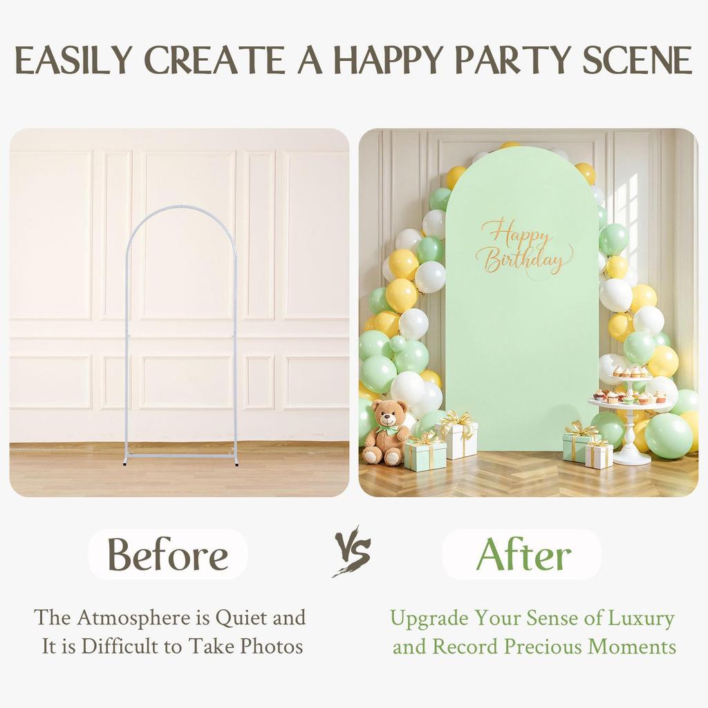 White Double-Sided Half-Round Cross Wedding Arch Kit for Party Decorations