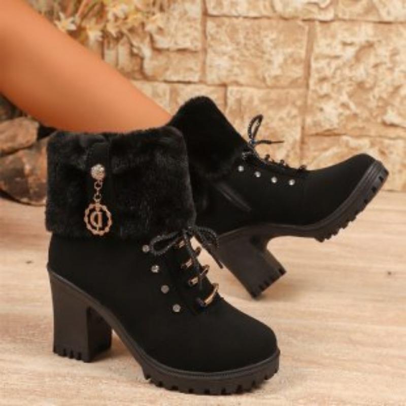 

Женские зимние теплые сноубутсы большого размера, утепленная подкладка, ботильоны, нескользящая подошва, обувь для улицы, для пеших прогулок, альпинизма, спортивные хлопковые ботинки 39 чёрный