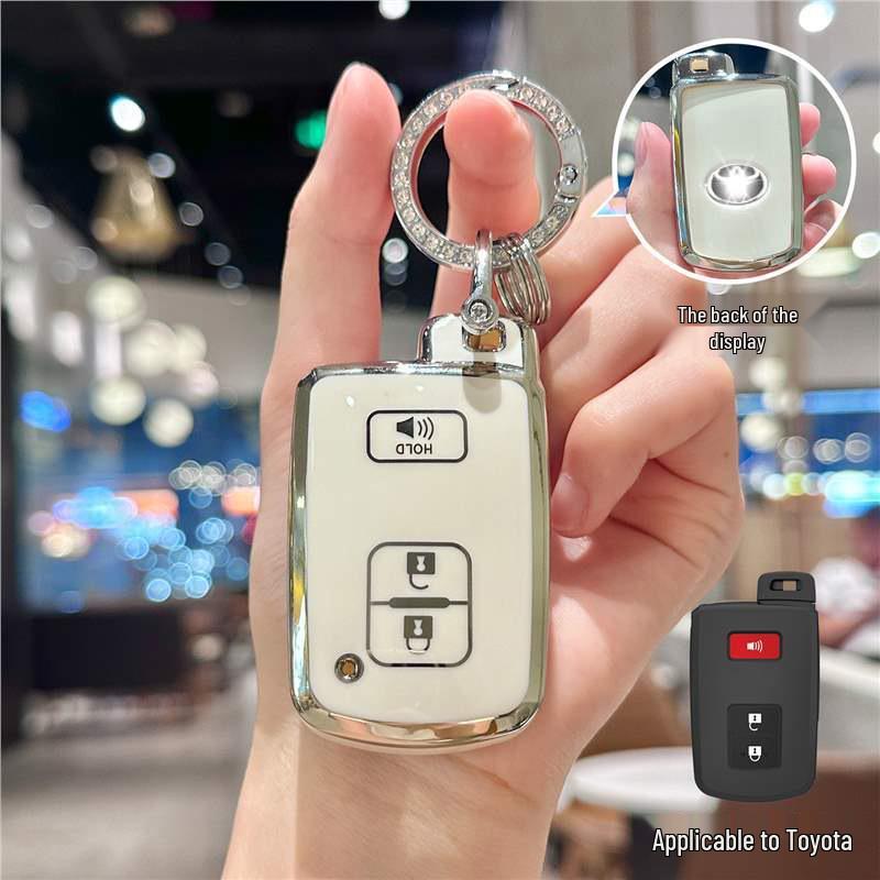 Silver Edge Key Case for Toyota Models: Corolla, RAV4, Camry, Vios, Highlander
