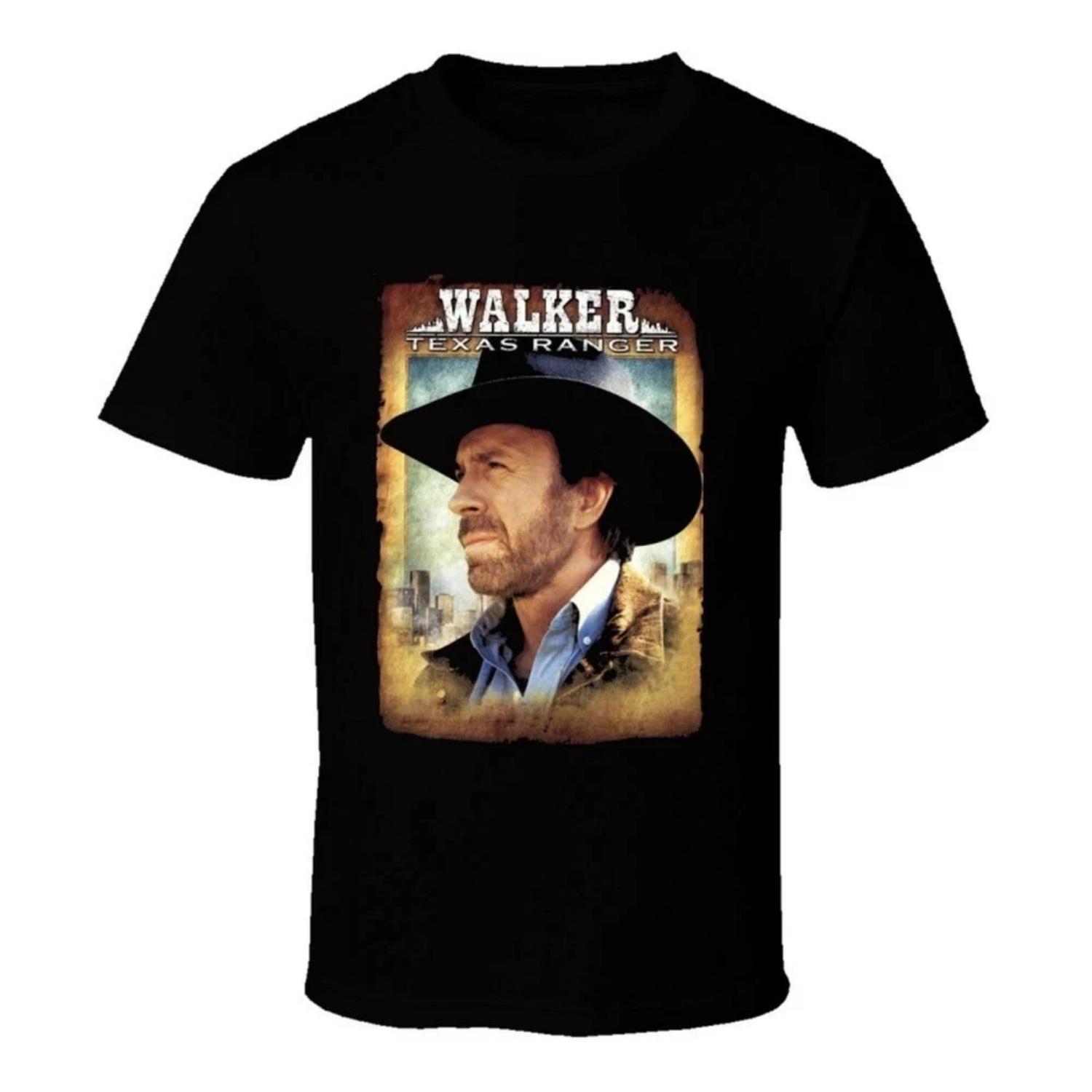 

Texas Patrol Classic TV Drama Pattern T-shirt Daily Outdoor Retro Men s and Women s T-shirt Fan Commemorative Printed T-shirt S чёрный