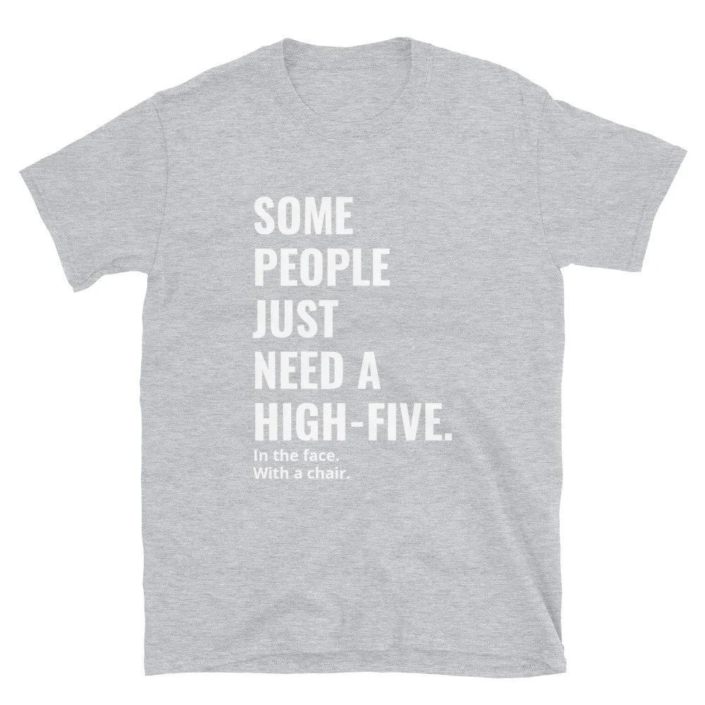 ГОРЯЧАЯ РАСПРОДАЖА Забавная футболка  Дай пять  Саркастическая цитата Унисекс Футболка Модная с коротким рукавом Унисекс Мягкая и удобная Графическая модная футболка 4XL