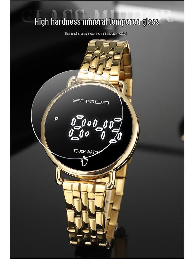 Sanda Men's Stylish Single-Touch Mesh Band Electronic Watch