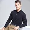 Men's 100% Cotton Long-Sleeve Business Casual Polo Shirt