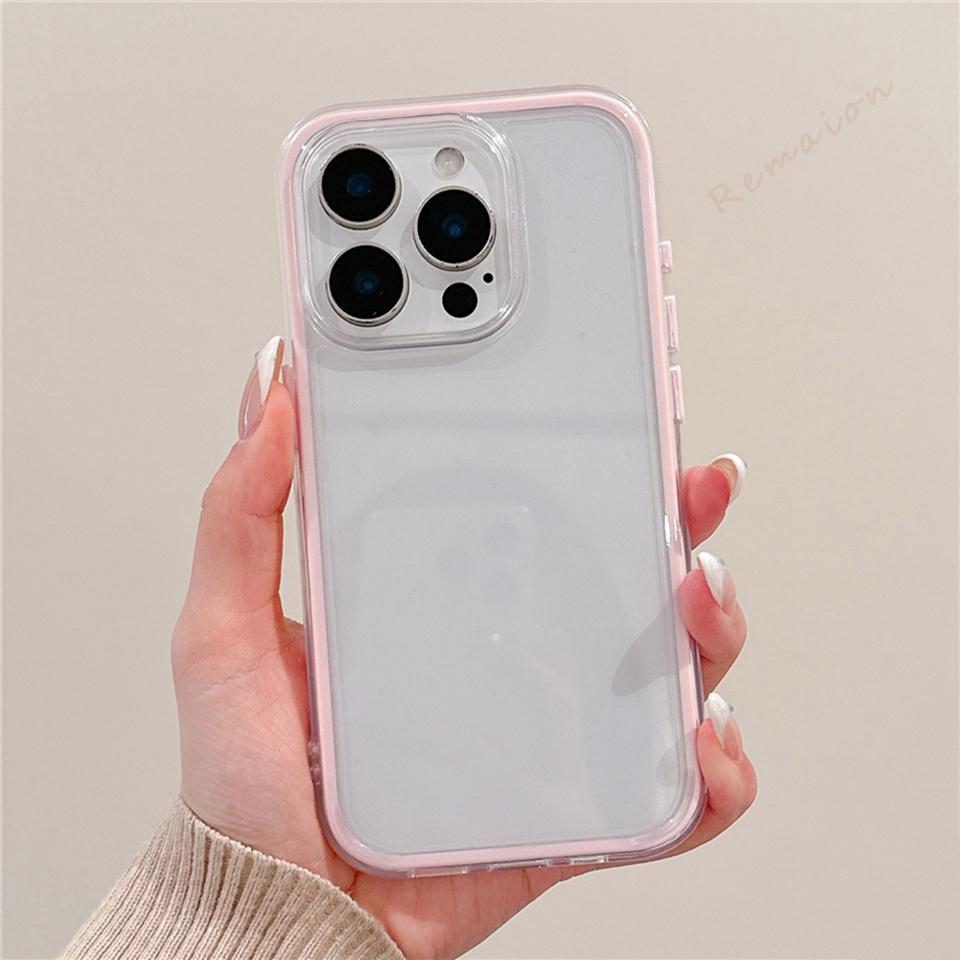 Clear Candy Silicone Phone Case For iPhone 16E 15 14 13 12 11 16 Pro Max Plus Clear Cute Transparent Protector Shockproof Cover