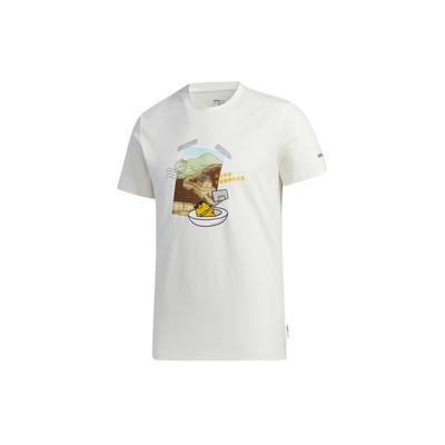 Neo Gdtm Printed Round Neck Sports T-Shirt Men Tops White GL7241