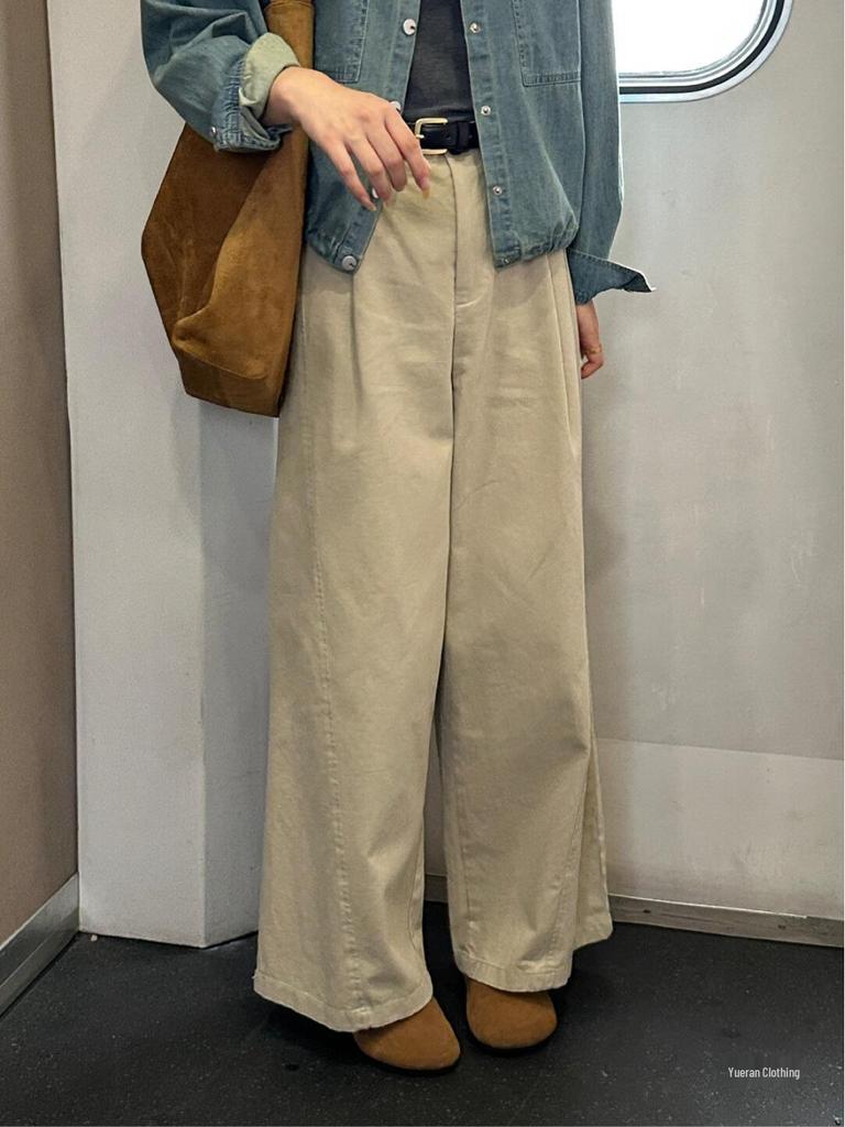 Women's High-Waisted Wide-Leg Pants: Versatile, Loose-Fit, Drapey and Slimming for Spring and Summer