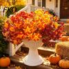 Decorative Plants for Vases Artificial Morning Glory Flower Bouquet, Realistic Plastic Fake Floral Arrangement Faux Greenery Office Desk Home