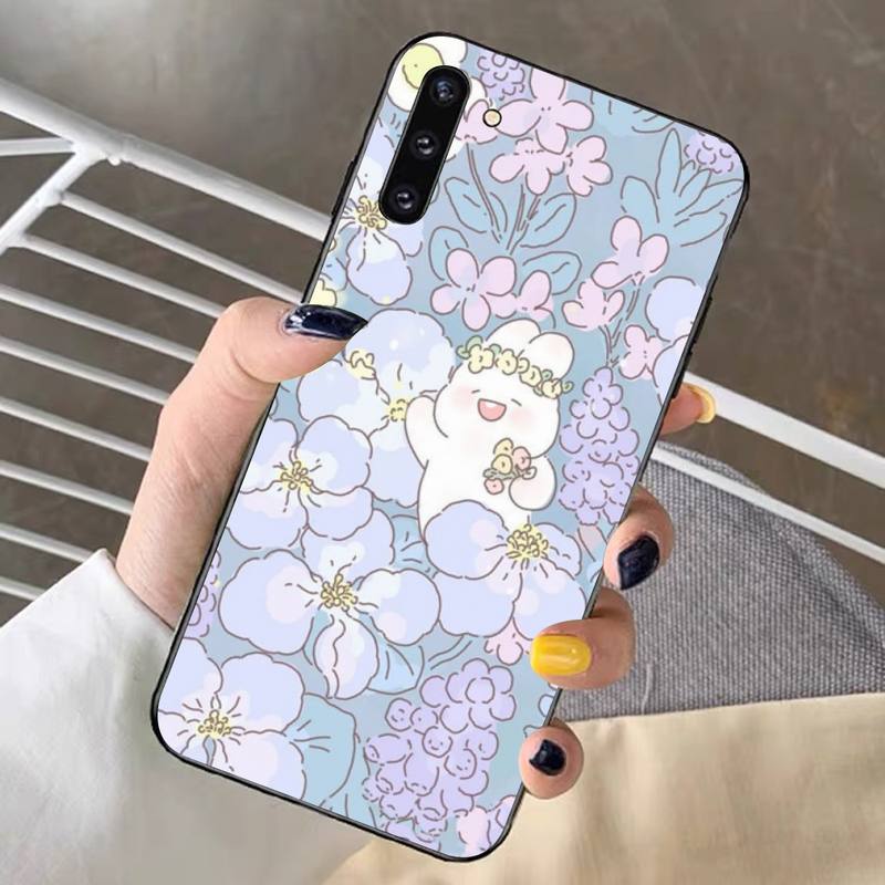 Cute Funny Rabbit Flower Phone Case for Samsung Note 5 7 8 9 10 20 Pro Plus Lite Ultra A21 12 72