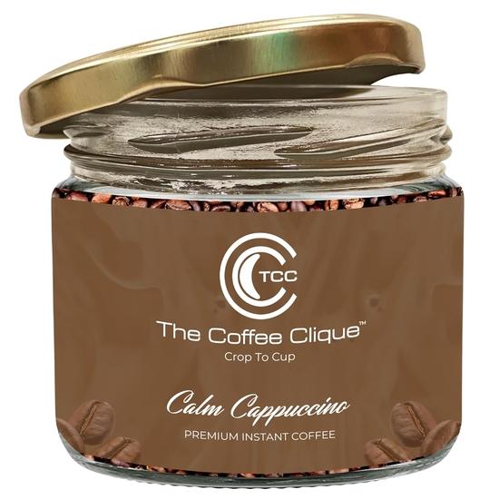 

The Coffee Clique | Calm Cappuccino - 100g | Premium Instant Coffee | 100% Pure Arabica, No Chicory, No Additives | Serves 50 Rich & Flavorful Cups