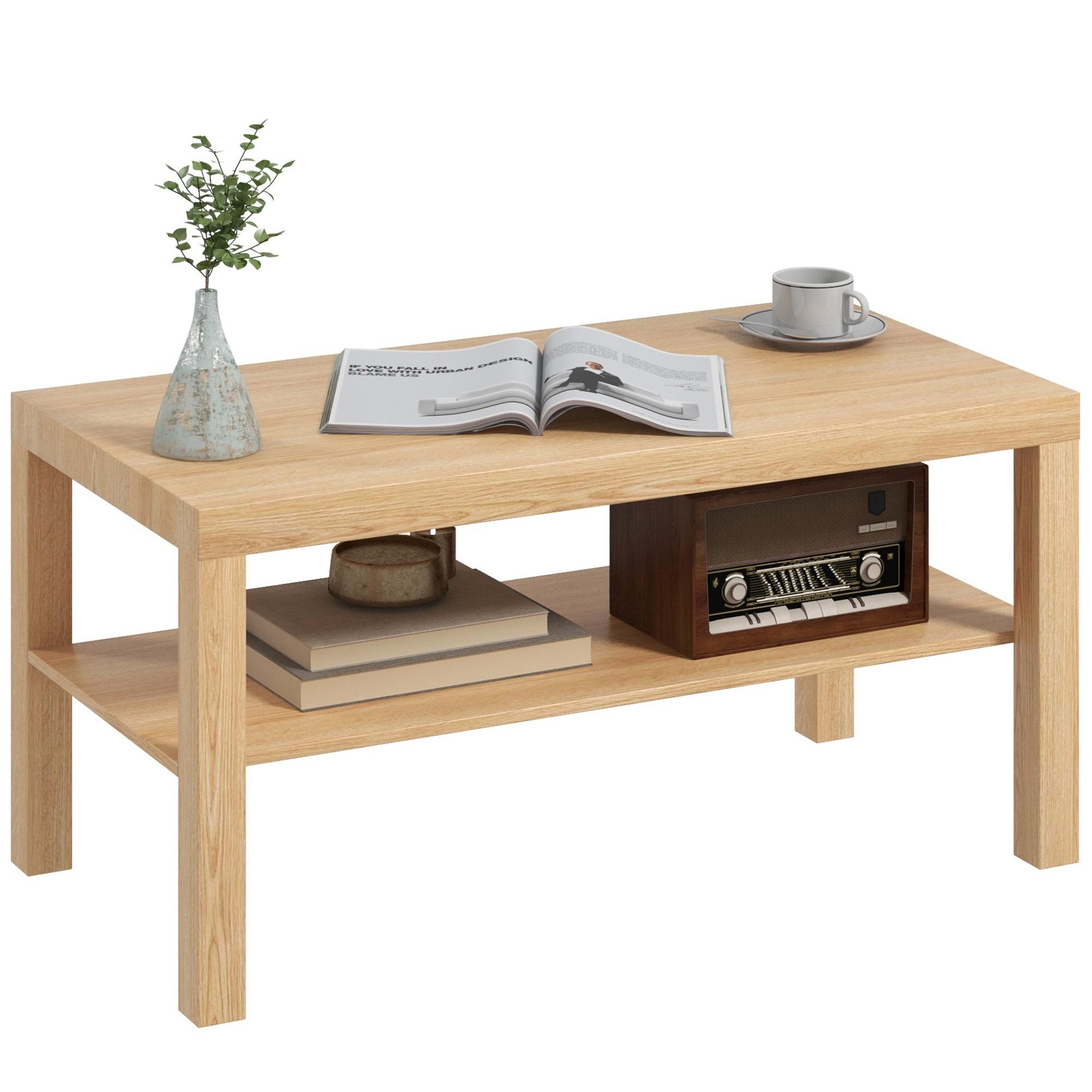 Living Room Coffee Table, 2-Tier Rectangular