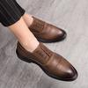 Men’s Brogues Dress Formal Leather Business Derby Shoes Wingtip Tuxedo Wedding Blazers Saddle Shoes Large Size