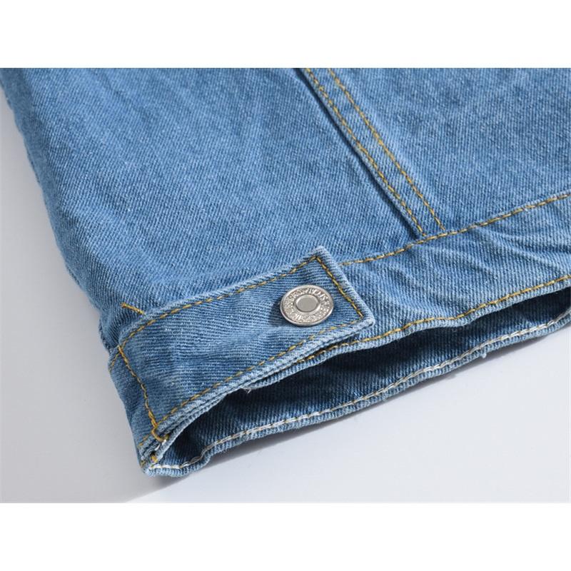 Men's Winter Plus Size Light Color Lamb Wool Denim Coat Slim Fit Thickened Fleece Jacket Warm Outerwear