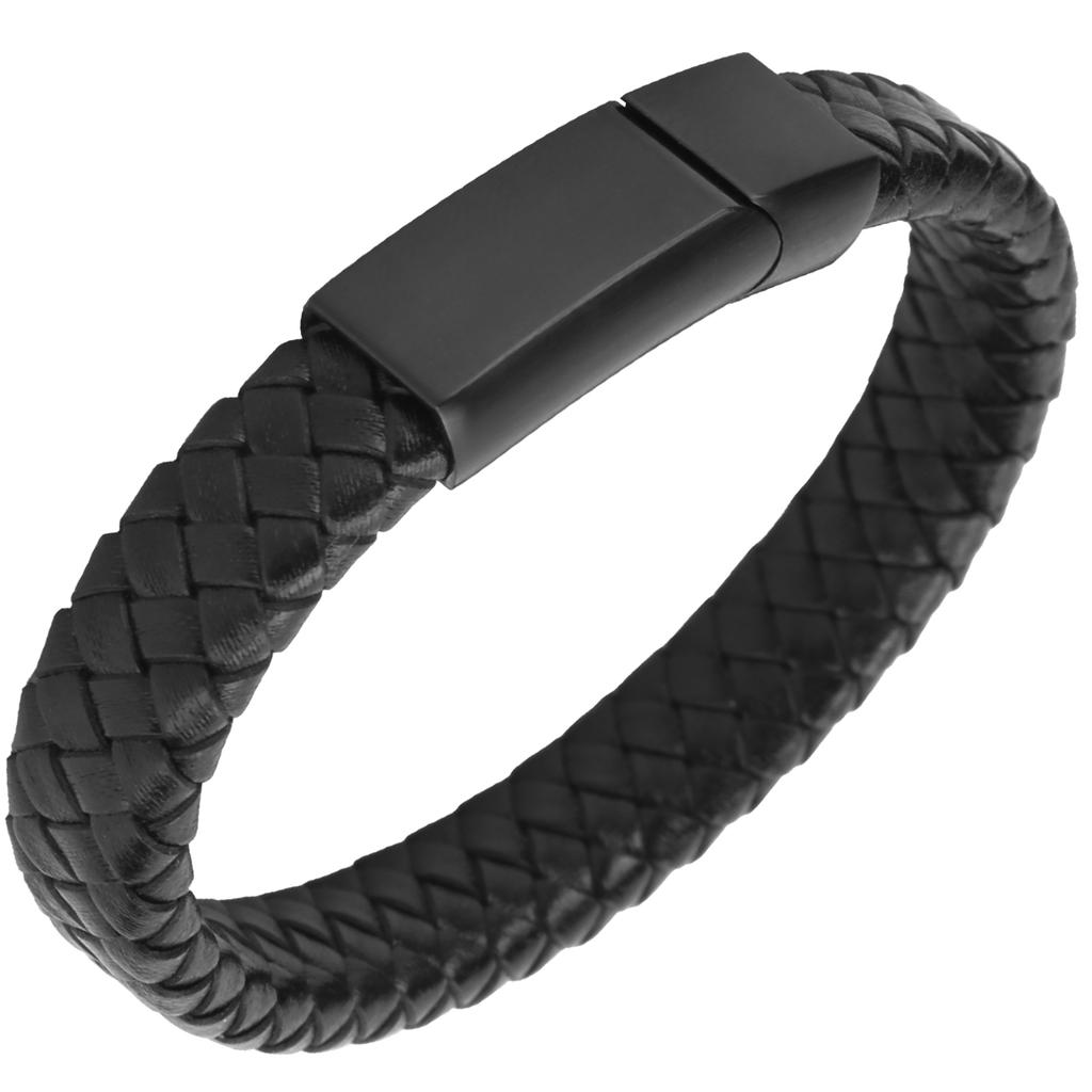Leather Bracelet Wrist Band Vintage Simple Magnetic Buckle Hand Decoration 20.5cm