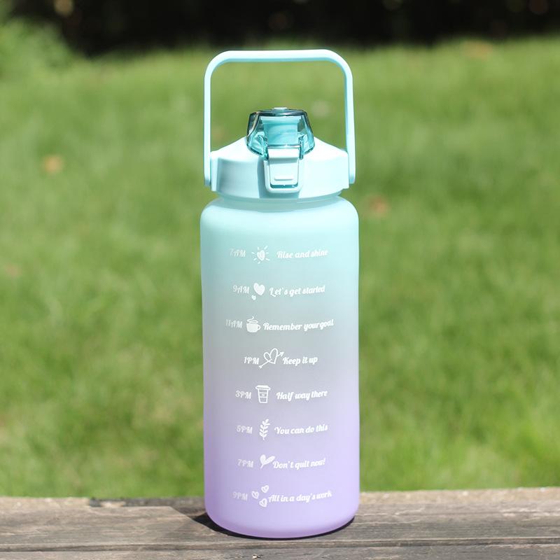 Space cup bullet cover spray paint gradual change color water cup capacity plastic kettle 2000ml