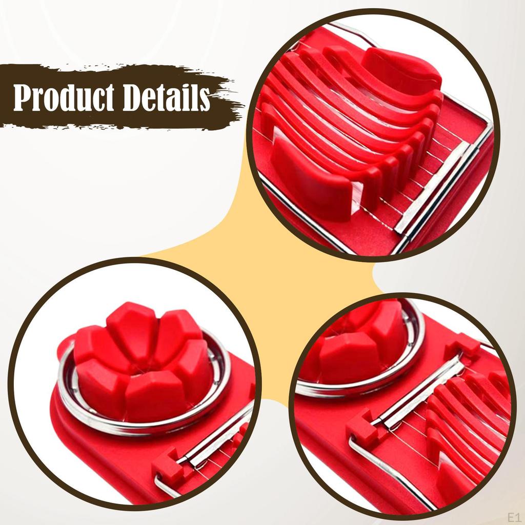 Egg Slicer Cutter Multifunctional 2 Slice Modes Easy Cleaning Strawberry for Hard Boiled