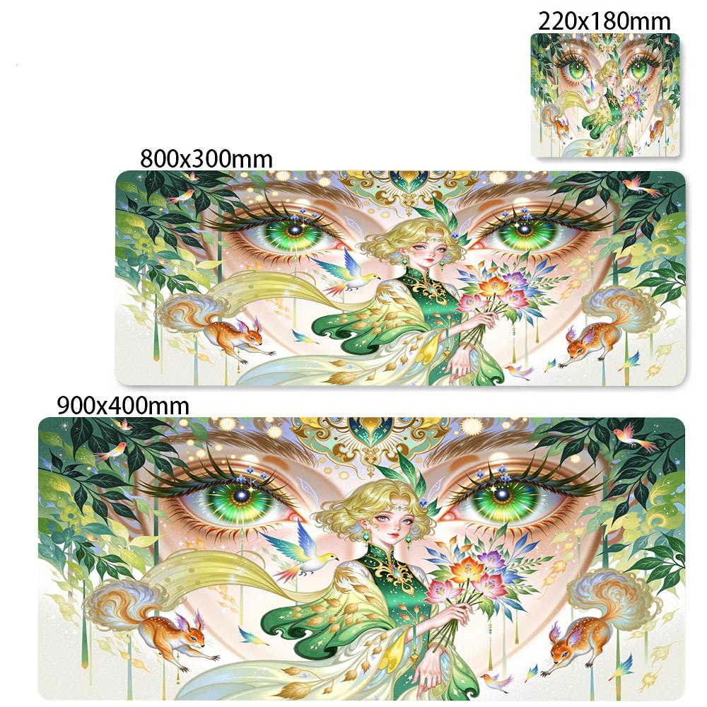 Surface for Computer Mouse Pad Large Gamer Mousepad Color Anime Carpets Girl Eyes Desktop Mat Gaming Mats Playmat Xxl Table Pads