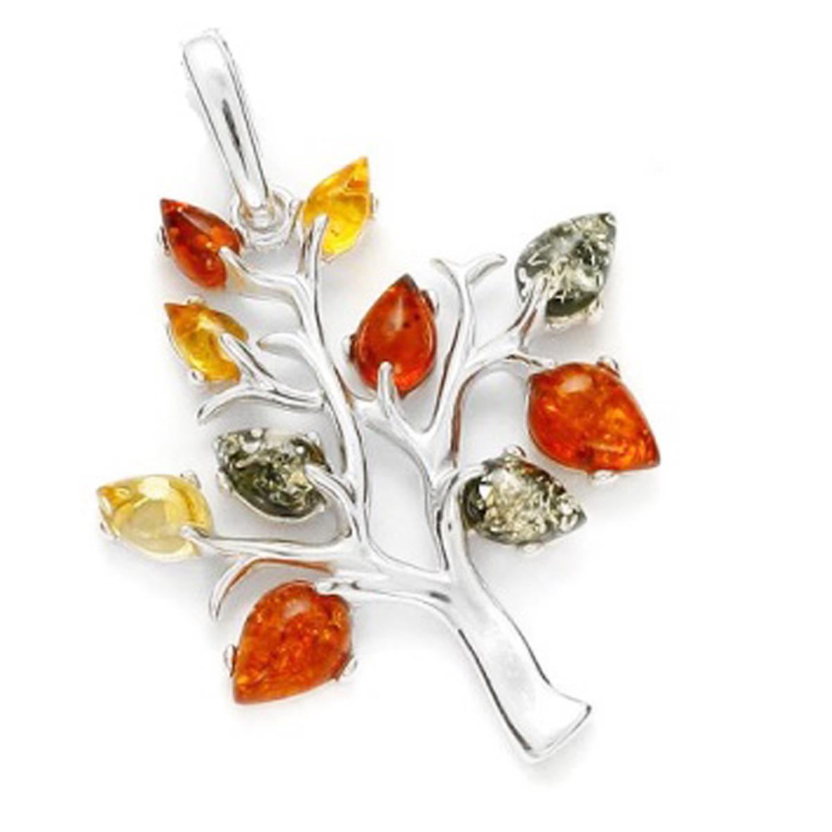 

Les Trésors De Lily [Q6791] - трехцветный янтарный серебряный кулон «Inspiration» (родий) - 30x29 мм