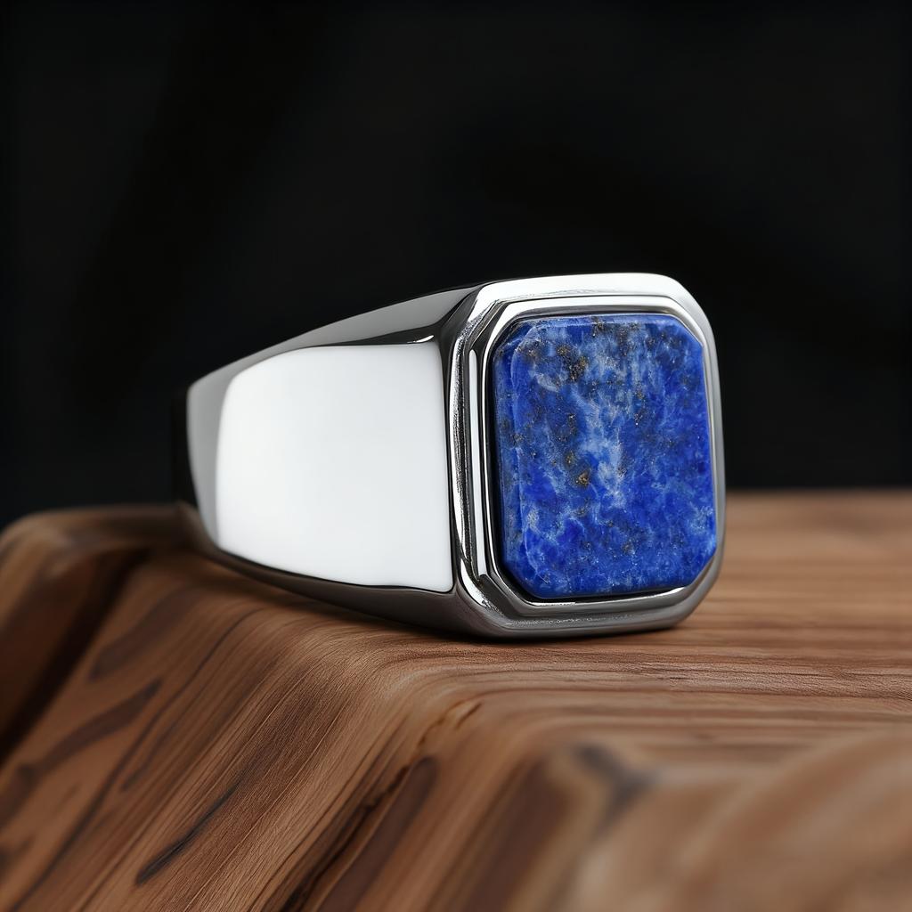 R3381 Men's High Quality 316LStainless Steel Multiple Gemstone Styles Onyx Rings