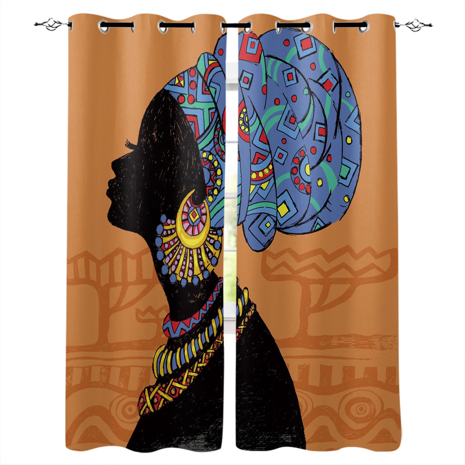 

Африканская девушка шляпа леопардовая юбка искусство затемнение шторы для гостиной спальня оформление окна жалюзи занавески для кухни W135 x H60cm