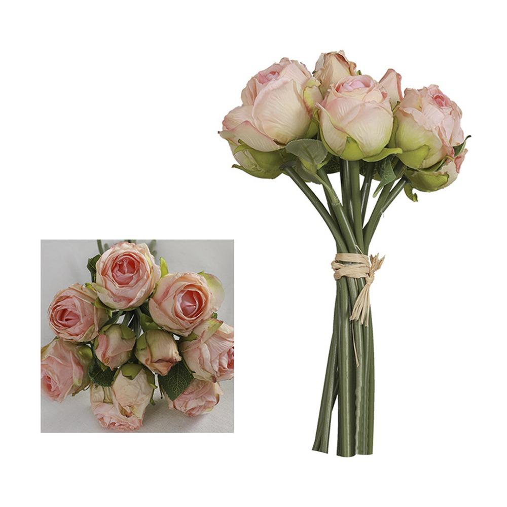 Real Touch Artificial Roses Bouquet Plastic Fake Plants Silk Rose Flowers  Outdoor Garden Decor