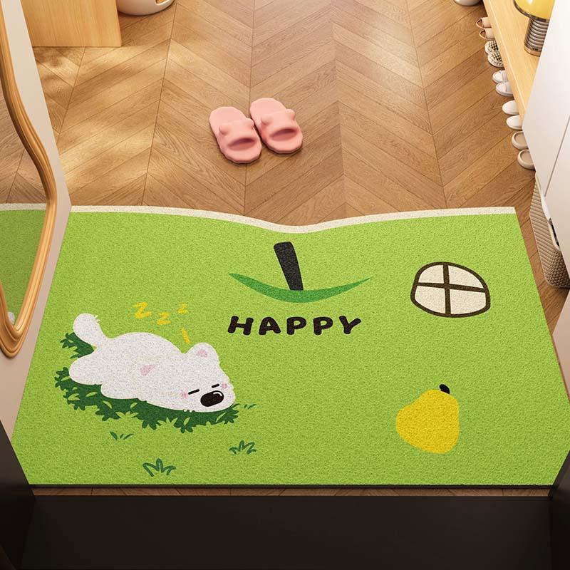 Cartoon Apple Entry Door Floor Mat Can Be Cut Silk Ring, Dirt-Resistant And Easy To Take Care Of, Entrance Door Floor Mat Entry Door Mat