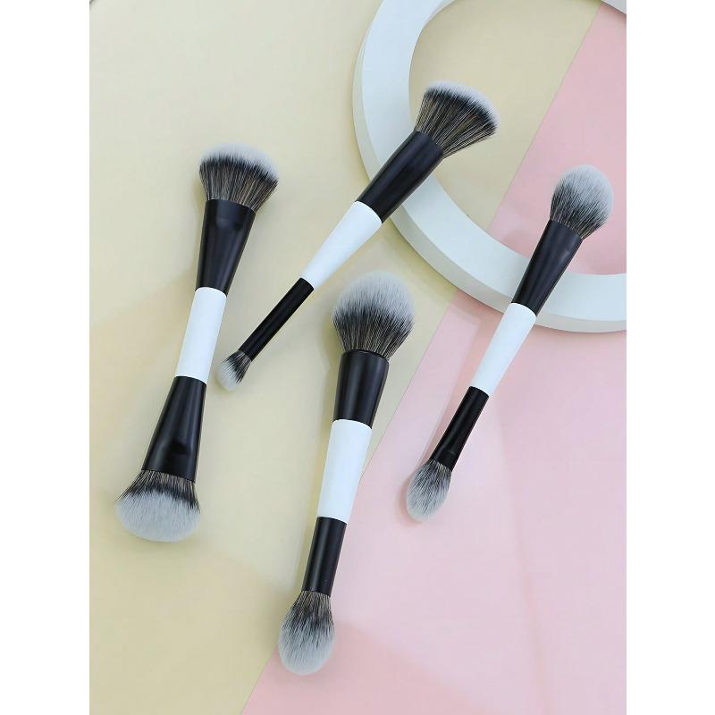 4pcs Double-Ended Makeup Brush Set Multi-Functional Foundation, Blush, Powder, Highlighter, Contour And Concealer Brushes For Women Makeup Brush Kit