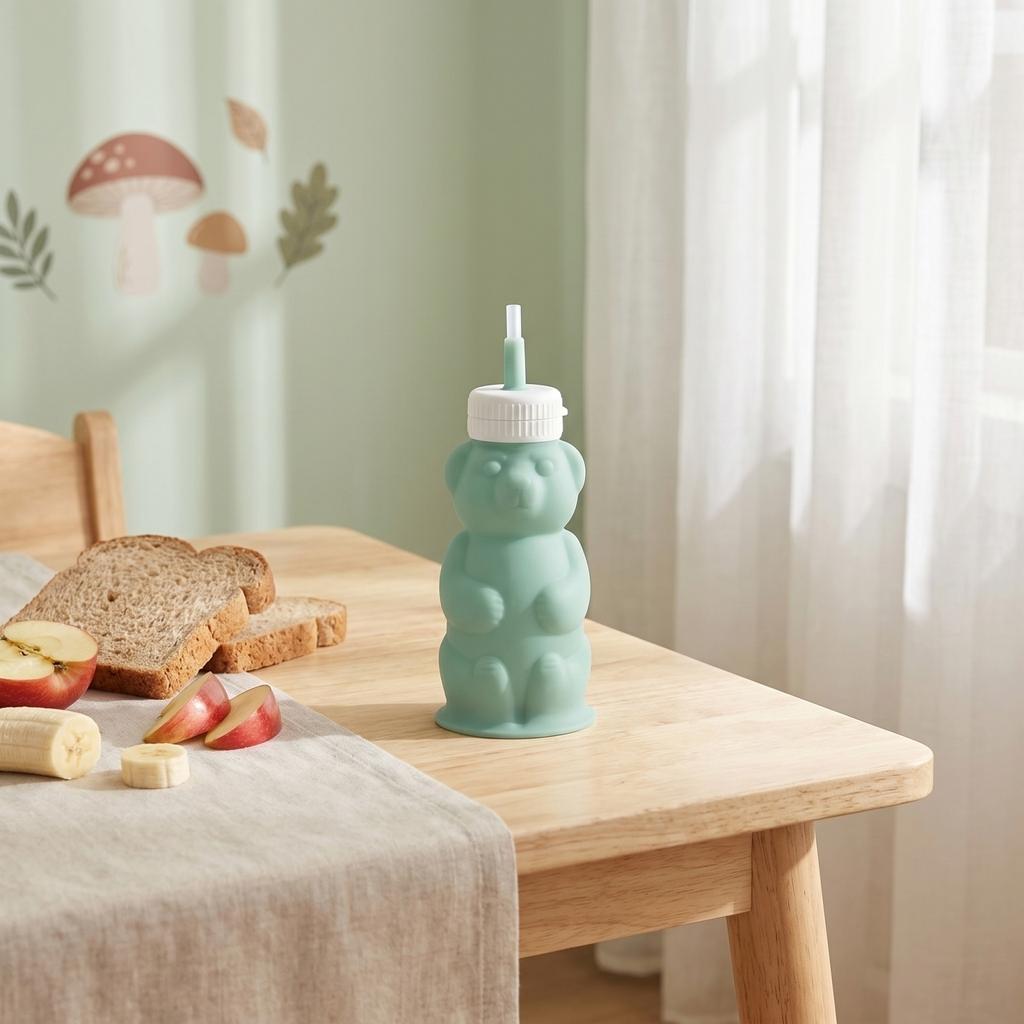 Milk And Honey Bear Straw Cup, Silicone, 8 Oz.