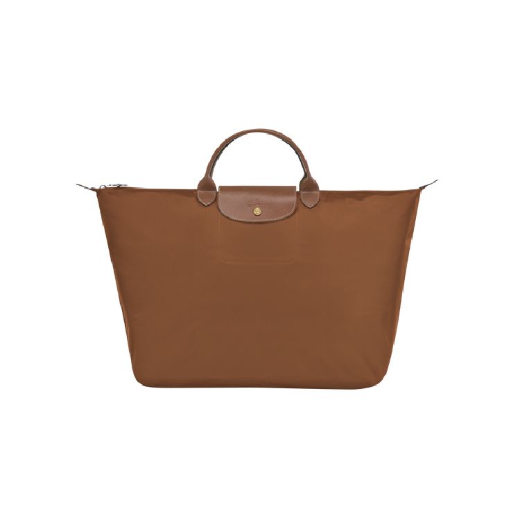 Longchamp Le Pliage 45 Large Cowhide Short Handle Foldable Dumpling Travel Bag Women bags Cognac 1624089504